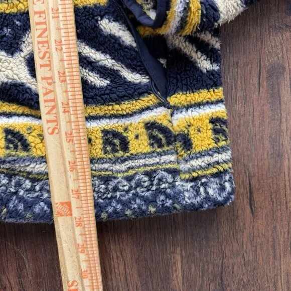 The North Face Fleece Jacket Full Zip Aztec Campshire Mens Medium Yellow Blue - Picture 6 of 6